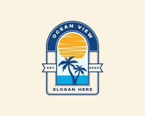 Beach Palm Tree logo design