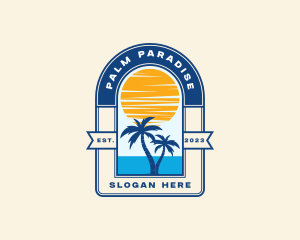 Beach Palm Tree logo design