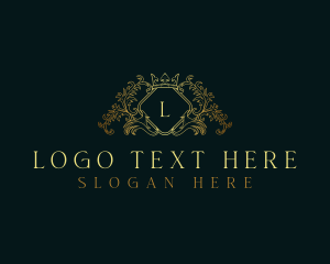 Boutique - Gold Wreath Crown logo design