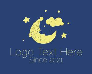 Bedtime - Sleepy Moon Mascot logo design