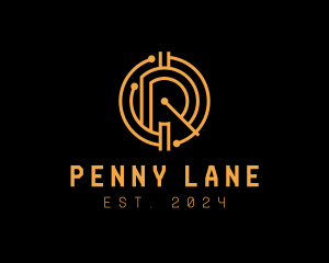Penny - Bitcoin Finance Letter R logo design