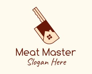 Butcher House Knife logo design