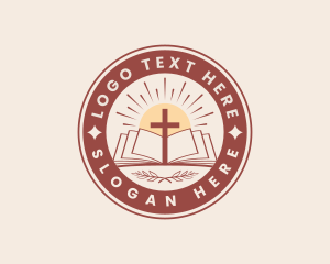 Badge - Cross Holy Bible logo design