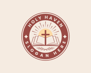 Cross Holy Bible logo design