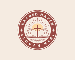 Cross Holy Bible logo design
