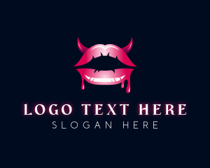 Fetish - Erotic Devil Lips logo design