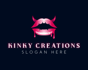 Erotic Devil Lips logo design