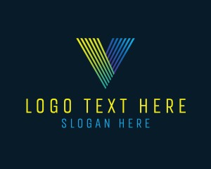 Digital Media Company Letter V Logo