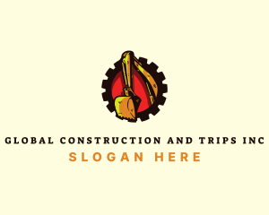 Demolition - Excavator Backhoe Construction logo design