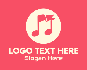 Note - Musical Music Flag logo design