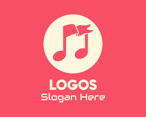 Musical Music Flag Logo