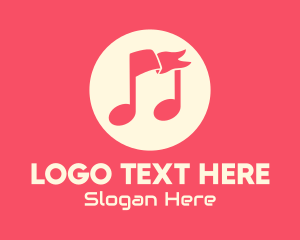 Negative Space - Musical Music Flag logo design