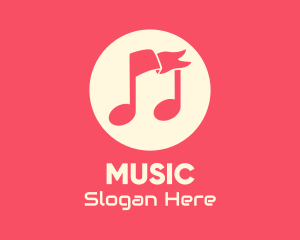 Musical Music Flag logo design