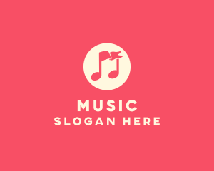 Musical Music Flag logo design