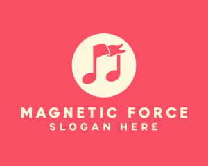 Musical Music Flag logo design