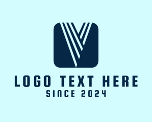 Web - Digital Technology Letter V logo design