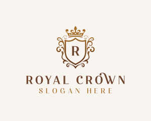 Shield Upscale Crown logo design