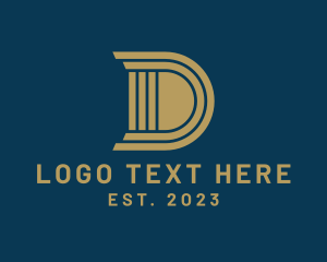 Column - Legal Column Letter D logo design