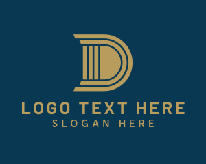 Pillar - Legal Column Letter D logo design