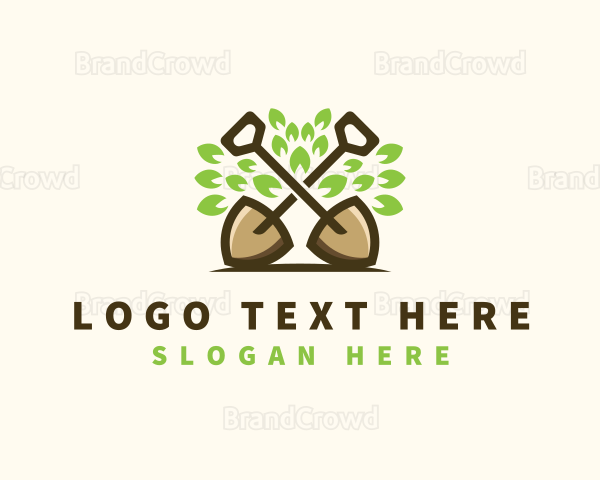 Shovel Plant Garden Logo