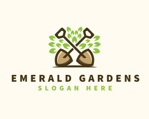 Shovel Plant Garden logo design