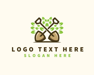 Leaf - Shovel Plant Garden logo design