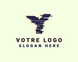 Web Developer - Tech Glitch Letter Y logo design