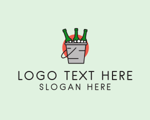 Cocktail Party - Alcohol Beer Bucket logo design