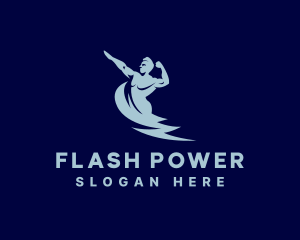 Human Thunderbolt Power logo design