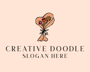 Flower Bouquet Doodle  logo design