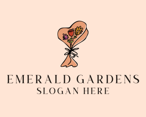 Flower Bouquet Doodle  logo design