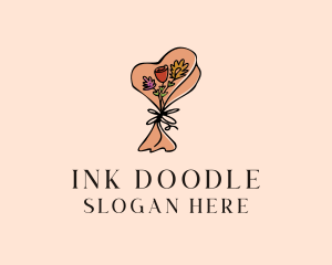 Flower Bouquet Doodle  logo design