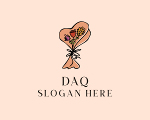 Romantic - Flower Bouquet Doodle logo design