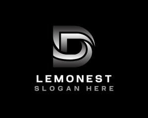 Website - Metallic Swoosh Wave Letter D logo design