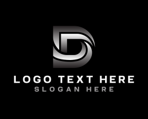 Brand - Metallic Swoosh Wave Letter D logo design