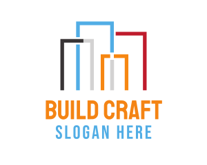 Colorful Building Skyline logo design