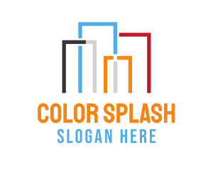 Colorful Building Skyline logo design