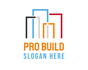 Colorful Building Skyline logo design