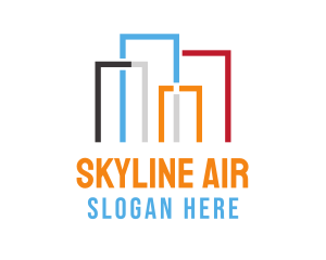 Colorful Building Skyline logo design
