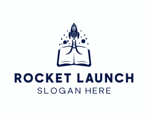 Galaxy Rocket Book logo design