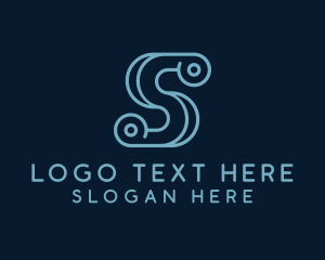 Networking - Technology Scroll Letter S logo design