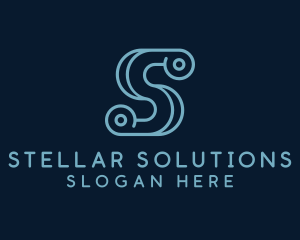 Technology Scroll Letter S logo design