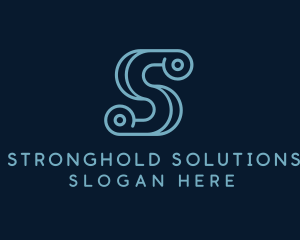 Technology Scroll Letter S logo design