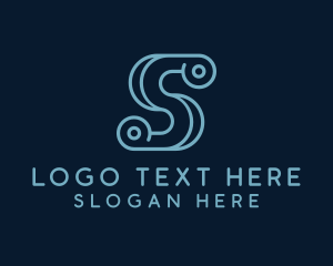 Technology Scroll Letter S Logo