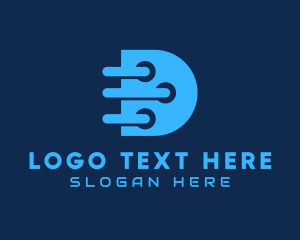 Digital - Abstract Tech Letter D logo design