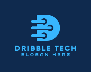 Abstract Tech Letter D logo design