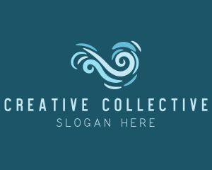 Ocean Swirl Wave logo design