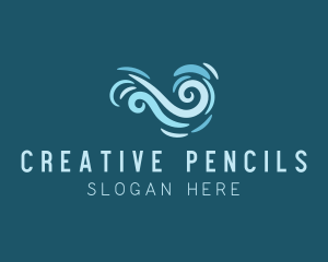 Ocean Swirl Wave logo design