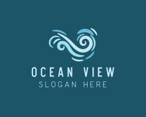 Ocean Swirl Wave logo design