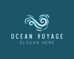 Ocean Swirl Wave logo design